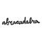 Abracadabra. Vector hand drawn illustration sticker with cartoon lettering. Good as a sticker, video blog cover, social