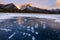 Abraham Lake In Winter Sunrise Kootenay Plains Alberta