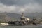 Abraham Lincoln aircraft carrier and USNS Arctic in Pearl Harbor, Oahu, Hawaii, USA