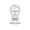 Abraham Lincoln Icon, USA President Icon. Line art design, Vector illustration