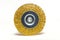 Abrasive tool or round brush for grinding building materials on white background