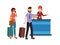 Abroad business trip flat vector illustration