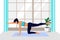 Abs training woman at home sport fitness lifestyle time to begin poster vector illustration.