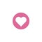 Absctract circle heart sign pink in white background