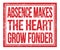 ABSENCE MAKES THE HEART GROW FONDER, text on red grungy stamp sign