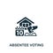 Absentee voting icon. Monochrome simple sign from election collection. Absentee voting icon for logo, templates, web