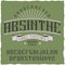 Absinthe label font and sample label design