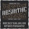 Absinthe label font and sample label design