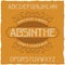 Absinthe label font and sample label design with decoration