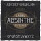 Absinthe label font and sample label design with decoration