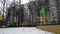 An absolute deserted children`s playground on a cold winter day. removed from hands