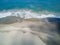 Absolutely empty Petitenget Beach. Bali, Indonesia. Aerial image.