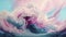 Absolutely stunning Generative Ai illustration of wave and cloud texture combined to create abstract surreal landscape background