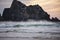 Absolutely stunning landscape images of Holywell Bay beach in Cornwall UK during golden hojur sunset in Spring