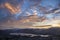 Absolutely wonderful landscape image of view across Derwentwater from Latrigg Fell in lake District during Winter beautiful