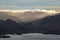 Absolutely wonderful landscape image of view across Derwentwater from Latrigg Fell in lake District during Winter beautiful