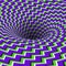 Absorbing hole of zigzag stripes pattern. Vector optical illusion background