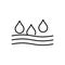 Absorption line icon, absorb water vector