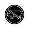 Abstain from meat consumption black glyph icon