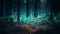 abstarct glowing branch of tree formed pine forest concept imagine halloween sci fi fairy tales background
