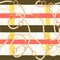 Abstarct seamless pattern with trendy checkered print, gold chains, rope and belts.