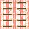 Abstarct seamless pattern with trendy checkered print, golden chains, rope, heart pendant and belts.