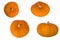 Abstrackt set of Pumpkins isolated on white background. Autumn harvest festive, Thanksgiving day and Halloween concept