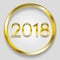 Abstract 2018 New Year golden circle button