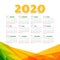 Abstract 2020 calendar design in geometric style