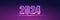 Abstract 2024 New Year digital web banner template. Futuristic greeting card on purple background