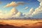 Abstract 2D sunset sand dune background environment for adventure or battle mobile game.