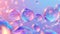 Abstract 3D art background featuring holographic floating liquid blobs, soap bubbles, and metaballs...