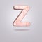 Abstract 3d capital letter Z in pink marble. Realistic alphabet on modern font, isolated gray background. Vintage poster. Art