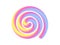 Abstract 3d colorful gradient spiral. Liquid holographic swirl stream bubblegum color. Creativity design element. Vector