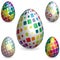 Abstract 3D Easter Eggs With Decorative Texture