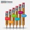 Abstract 3D education stair success pencil Infographic