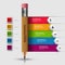 Abstract 3D education wooden pencil Infographic