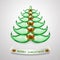 Abstract 3D Green Christmas Tree. Glass and lightened Christmas tree for creative design. Merry Christmas stylish 3D green tree.