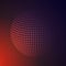 Abstract 3D illuminated halftone sphere, glowing particles. Hi-tech technology Concept. Dotted globe vector illustration.