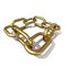 Abstract 3D illustration of a brass chain link. Front view