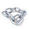 Abstract 3D illustration of a steel chain link. Front view