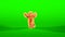 Abstract 3D monkey character dancing against green background