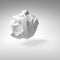 Abstract 3d object, white big flying fragmented shape