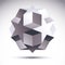 Abstract 3D origami polygonal object, vector geometric design element, clear eps 8.