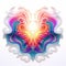 Abstract 3d Paper Artwork: Rainbow Colored Heart Shape With Baroque Flourishes