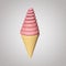 abstract 3d pop cone ice cream strawberry