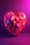 An abstract 3D red heart, Generative AI