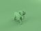 Abstract 3D Rendering Green Goat