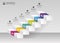 Abstract 3d stairs. Infographic or timeline template. Vector