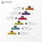 Abstract 3d stairs. Infographic or timeline template. Vector